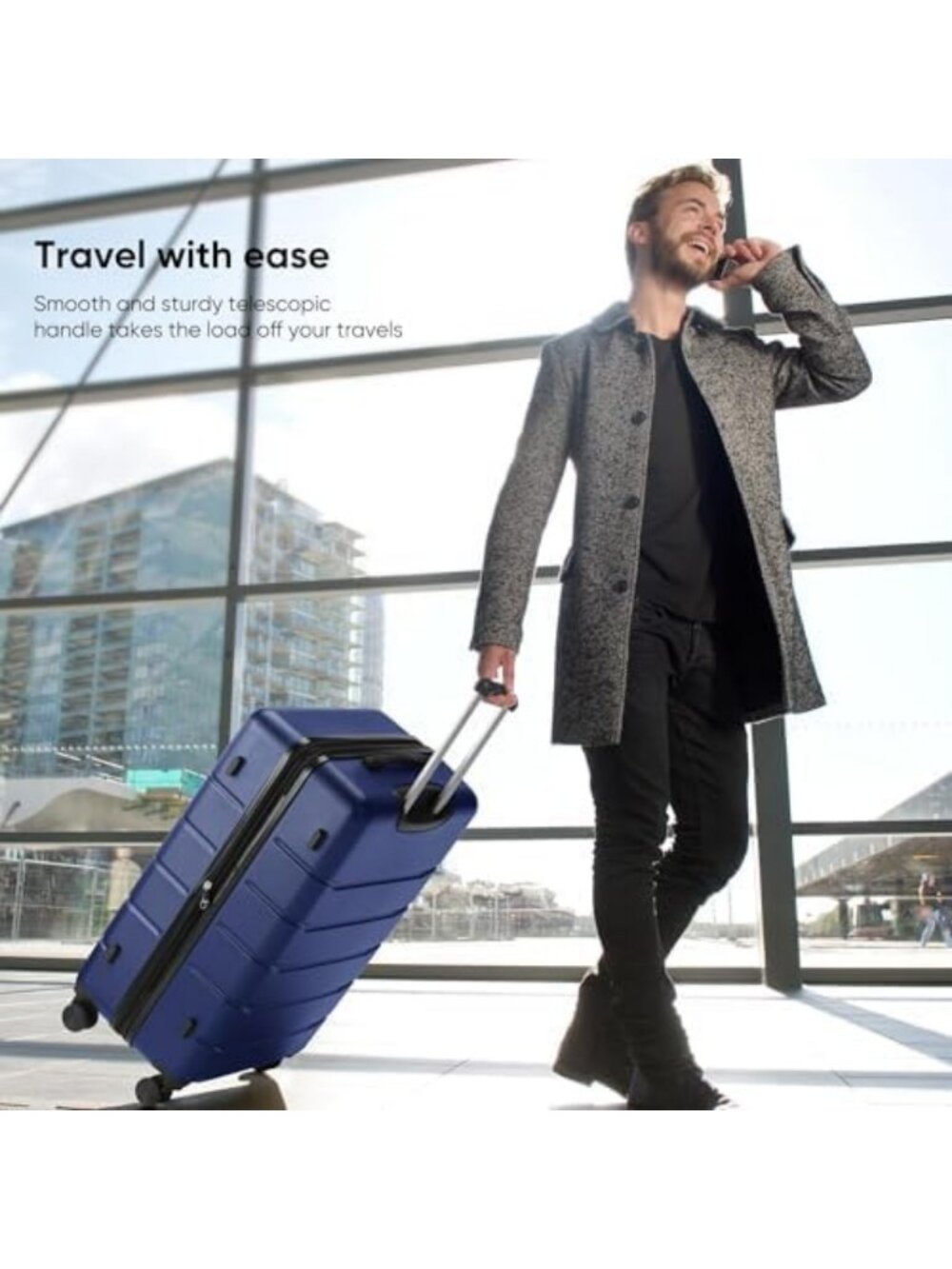 25-Inch Hardside Luggage with Spinner Wheels, Lightweight Expandable Suitcase - Picture 3 of 6